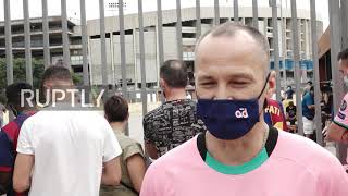 Spain: Fans rally outside Barca home stadium to bid Messi farewell