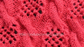 Вязание ажурного узора спицами. Косы с ажурными вставками.  Knitting(Hobby)