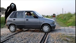 Mehran Car During Railway Crossing Video Please Do Not Cross wrongly Green Screen Effect