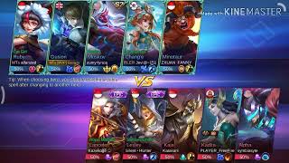Ketika gusion no skin melawan Lancelot dan Leslay skin epic, auto barbar