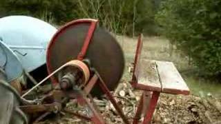 Cordwood saw in action
