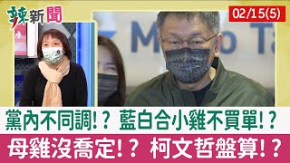 【辣新聞152 重點摘要】黨內不同調!? 藍白合小雞不買單!? 母雞沒喬定!? 柯文哲盤算!? 2022.02.15(5)