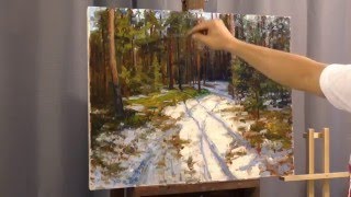 Художник Борис Коган. Пейзаж "Лес ранней весной" в