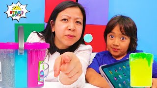 Ryan's Slime Challenges! Who makes the Best slime???