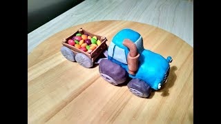 Как сделать Синий трактор из мастики/Blue tractor from mastic