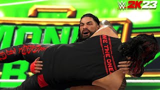Roman Reigns SOLO vs The Usos Money In The Bank 2023 | WWE2K23