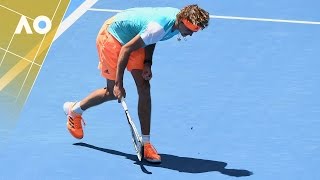 Zverev smashes his racquet and receives a warning | Australian Open 2017