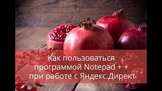 Как пользоваться программой Notepad + + при работе с Яндекс.Директ