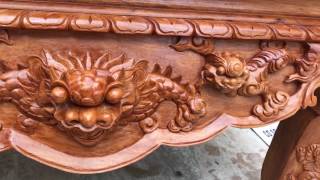ĐỒ GỖ THU HUYỀN( đánh vecni xong sập thờ va cuốn thư câu đối cho Bác THU tại yên Bái )