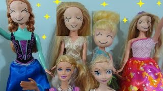 Elsa do Frozen e Barbie vão a loja de roupas com manequins diferentes!!