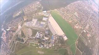 Blond girl skydiver