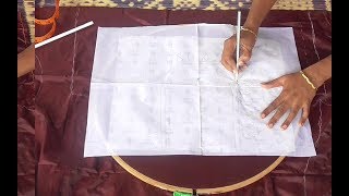 How to tracing neck designs in aari work || Marking and tracing designs in aari magam work
