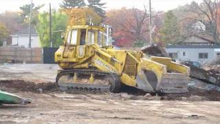 Komatsu D75S track loader grading