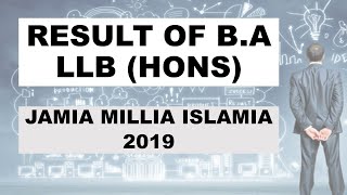 Result of B.A LLB (HONS) JMI 2019