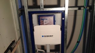 Установка короба для подвесного унитаза Sigma Geberit в стене из гипсокартона