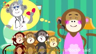 Five little monkeys   Children English Nursery Rhyme with Lyrics Subtitles and Action