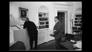 Lyndon Johnson delivers "the Johnson Treatment"