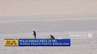 Masuki New Normal, Pantai Barcelona Ramai Pengunjung