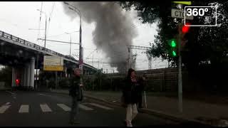 Пожар в автосервисе на Ярославском шоссе в Москве