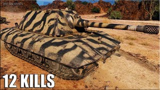 Е100 тащит 12 фрагов за бой World of Tanks