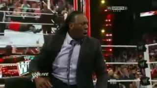 Scissors Kick to Mark Henry and Spinaroonie