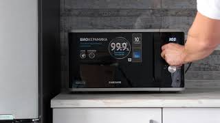 Включение, настройка времени на микроволновке SAMSUNG MS23K3614AS. Снято на Canon EOS 77D+КИТ