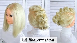 Легкая прическа на короткие волосы на резинках ? Easy hairstyle for short hair with elastic bands