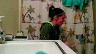 girl scared the shit out while shitting