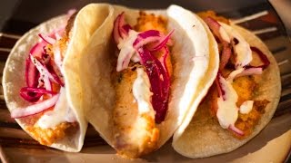 Tacos de pescado/ salsa habanera