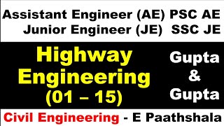 Highway Engineering (01 to 15) - Gupta and gupta | sscje civil engineering | civil mcq questions |