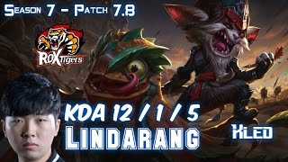 ROX Lindarang KLED vs YASUO Top - Patch 7.8 KR Ranked