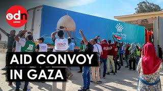 Second Aid Convoy Enters Gaza as Israeli Air Raids Kills at Least 55