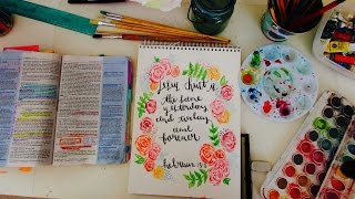 Watercolor Speed Painting Bible Art Hebrews 13:8 | Christian Inspiration