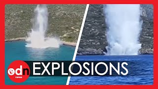 Giant Explosions of Historic WW2 Bombs Recovered by Greek Navy