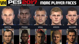 PES 2017 MORE PLAYER FACES WITH PES 2016 COMPARISON! (Vidal, Hazard, Pogba + More)
