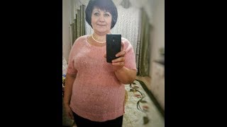 Для полных. Розовая нарядная кофточка из пряжи с пайетками спицами. Хейворд