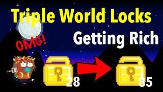 Growtopia - How To Get Rich With 28 World Locks X3 Earns [Not Clickbait]