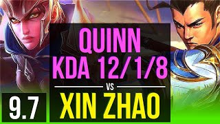 QUINN vs XIN ZHAO (JUNGLE) | KDA 12/1/8, Godlike | EUW Grandmaster | v9.7