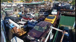 Рынок автозапчастей в Гонконге.  Ищем двигатели на BMW E38.  Кладбище автомобилей.