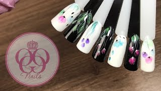 Цветочные дизайны ногтей гель лаками ♥ Легкие, простые, интересные идеи♥ Нежный маникюр на каждый де