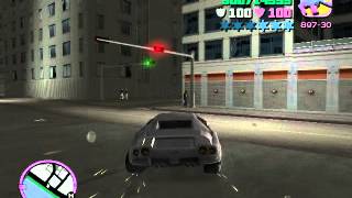 GTA Vice City Trainer +13 and flying Car Cheat 3 Stars Police Pursuit with broken Tires