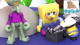 Видео для Детей! Spongebob Губка Боб Квадратные Штаны Bikini Bottom Playset Мультики для Детей