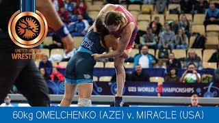BRONZE WW - 60 kg: T. OMELCHENKO (AZE) df. K. MIRACLE (USA) by VPO1, 13-11