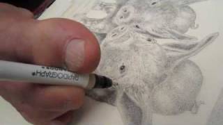 Artist with no arms demonstrates drawing technique.
