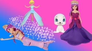 Nixies Magical Color Changing Bella Swimming Mermaid and Play Doh Dress up Flutterby Fairy Magic!