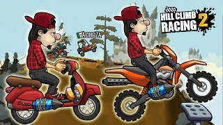 Игры машины гонки супер прохождение на андроид Hill Climb Racing 2 сравниваем скутер и мотокросс