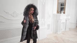 Парка с мехом удлиненная, цвет натуральный