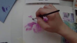 Акварельные уроки. Пион акварелью часть 1