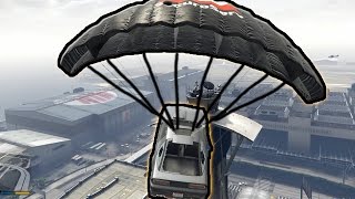 ТРЮКИ И ПРИКОЛЫ НА МАШИНЕ ПАРАШЮТЕ ГТА 5 █ GTA 5