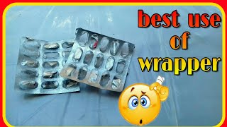 how to make googly eyes from medicine wrapper ; best out of waste of wrapper